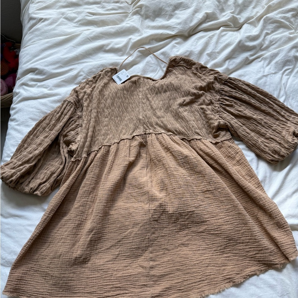 We The Free Textured Brown Blouse - Picture 3 of 3